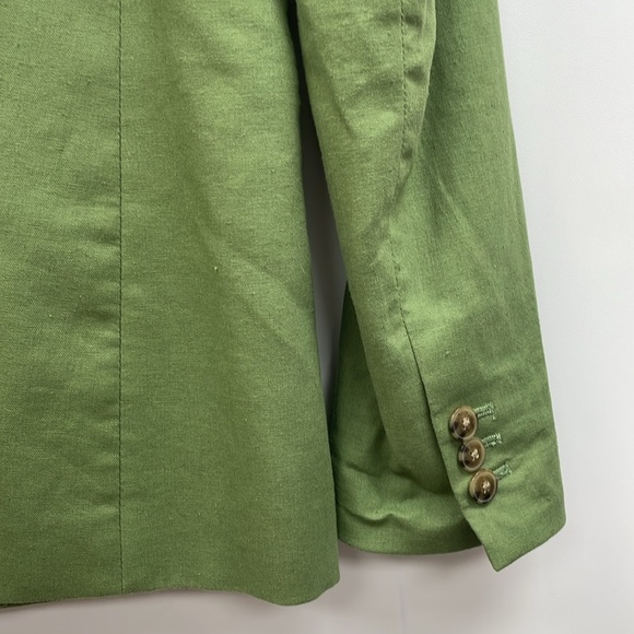 J. Crew Linen Blend Single Breasted Blazer Jacket Coastal Minimalist Green 4 - Picture 6 of 8
